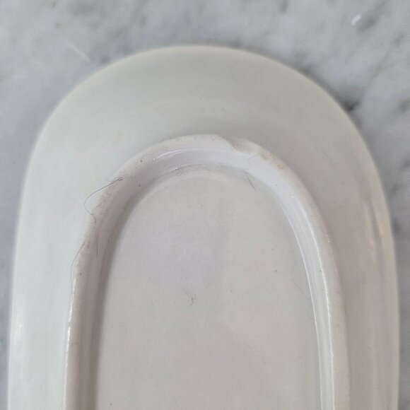 Vintage Ivory Lamberton Scammell China Oval Celery Dish Greek Key - Picture 5 of 7
